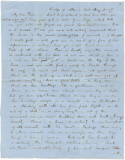 John Ruskin to Tinie Horn, 31 August 1857 (MA 2811 p. 1)