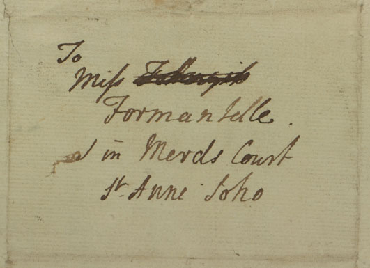 Laurence Sterne to Catherine Fourmantel, May 1760. Pierpont Morgan Library, MA 849.7