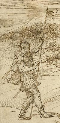 Detail of Titian drawing under normal light