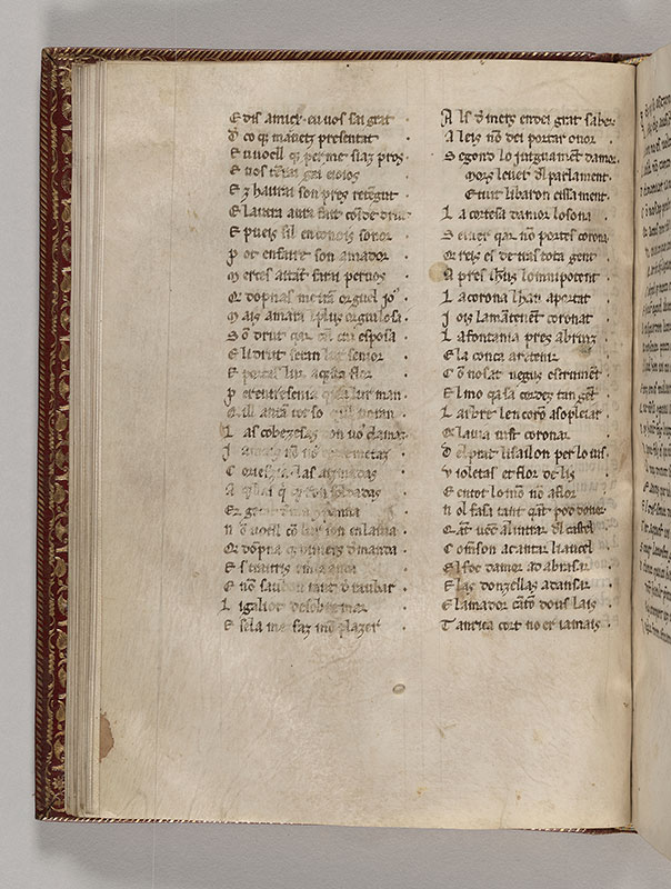 222, MS M.819, fol. 108v, Chansonnier provençal (MS M.819)