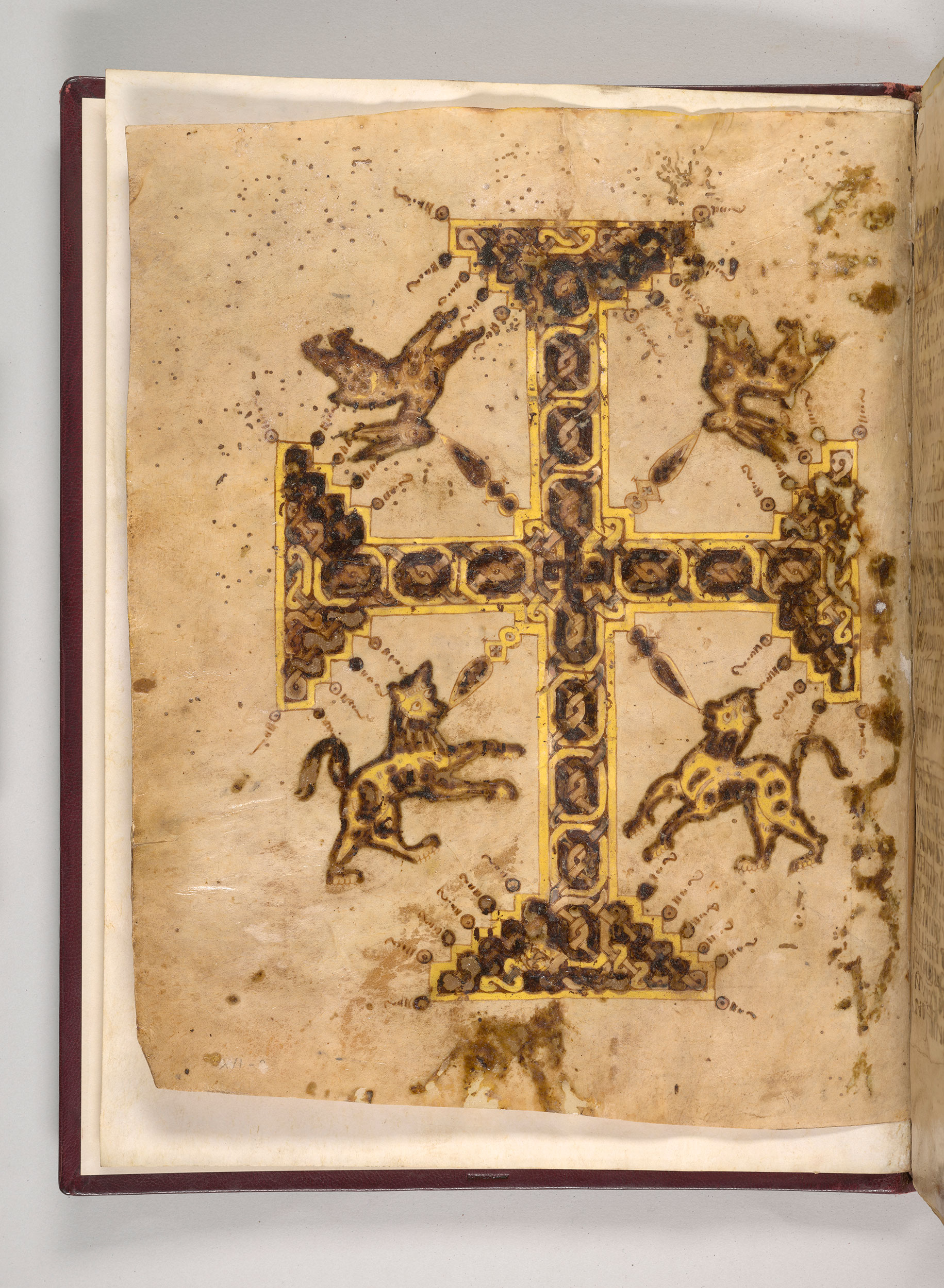 Yellowed manuscript page with text