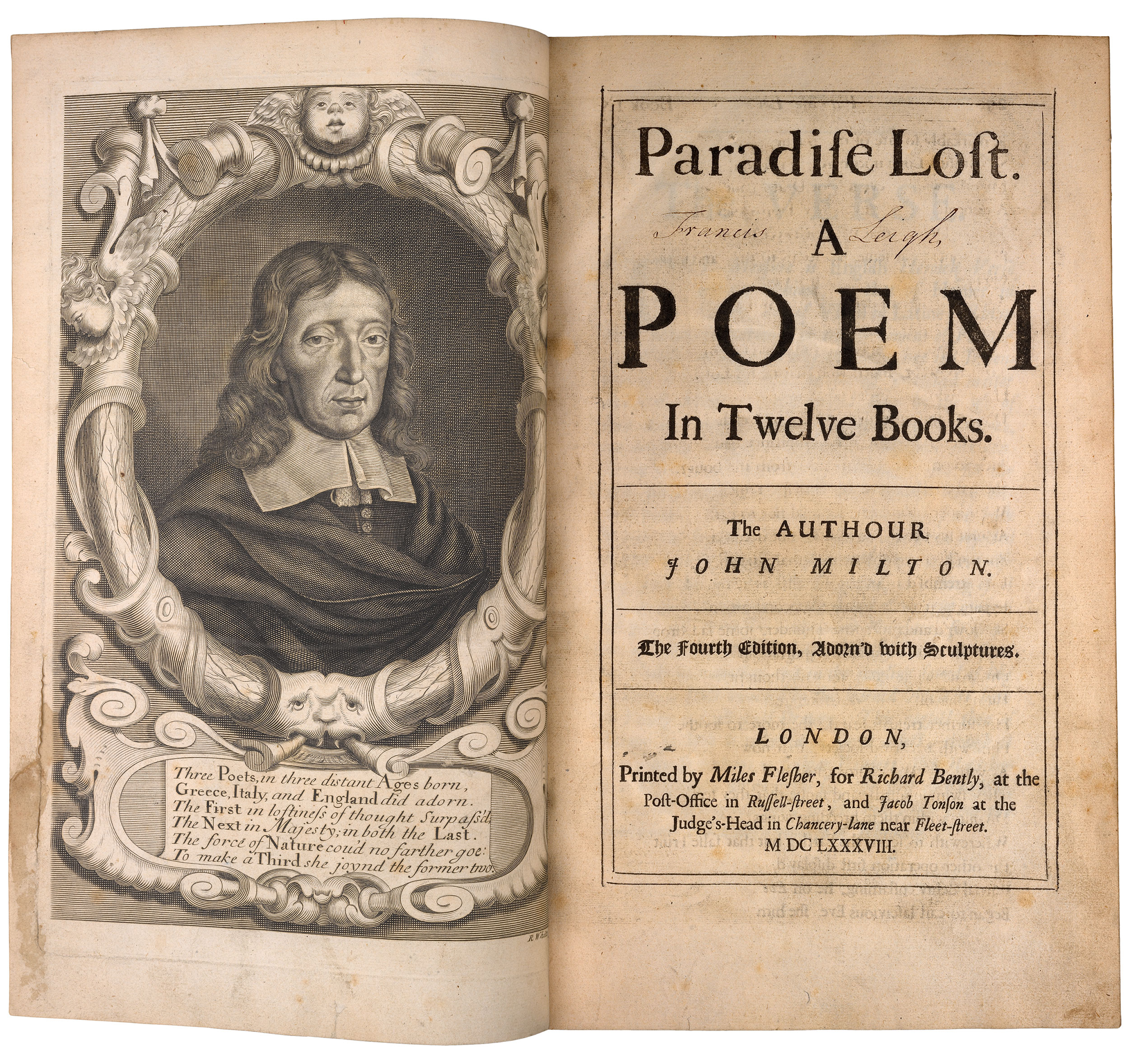 British Library - John Milton's epic poem Paradise Lost was first published  in 1667. Originally written as 10 books, Milton reworked it as 12,  following the model of Virgil's Aeneid. In the