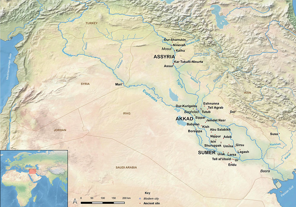 modern mesopotamia map