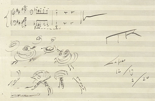 Detail of Maurice Ravel , La Valse, arr. Piano