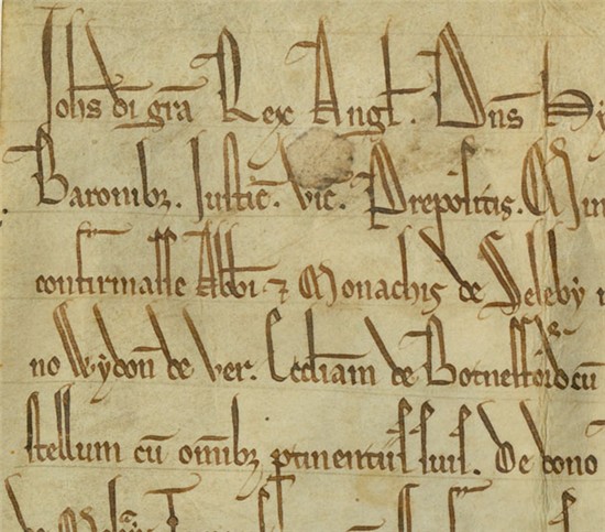 Selby Charter, 1205 (Pierpont Morgan Library, MA 746, detail)