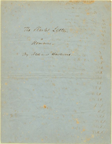 The Scarlet Letter, by Nathaniel Hawthorne. Autograph title page. (MA 571)