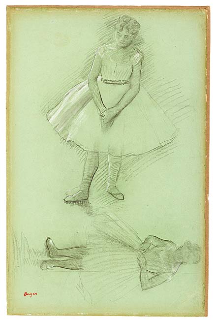 Edgar DEGAS Ballerina Study Fine Chalk Drawing w Pastel, Print 1960's | eBay