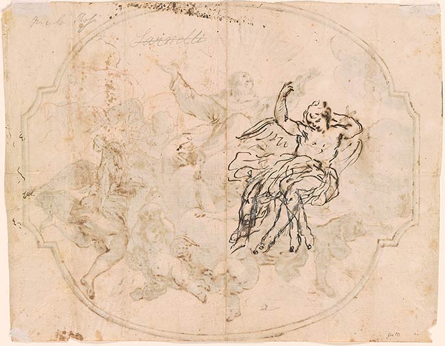 Nicola Maria Rossi | The Apotheosis of Saint Benedict. Verso: Sketch ...