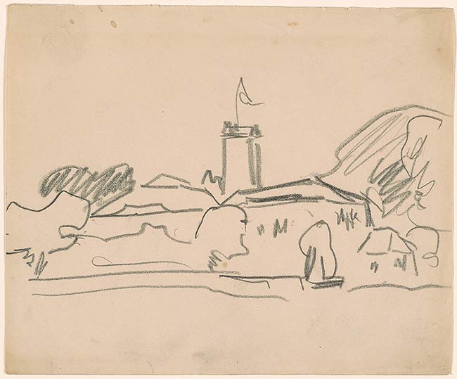 Ernst Ludwig Kirchner Village Landscape With A Church