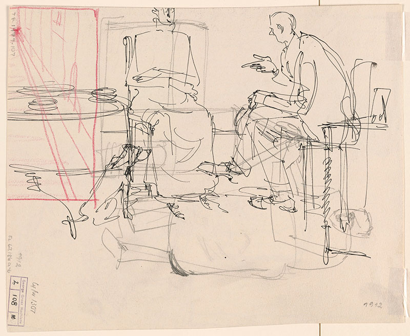 George Grosz | Suicide. Verso: Conversation | Drawings Online | The ...