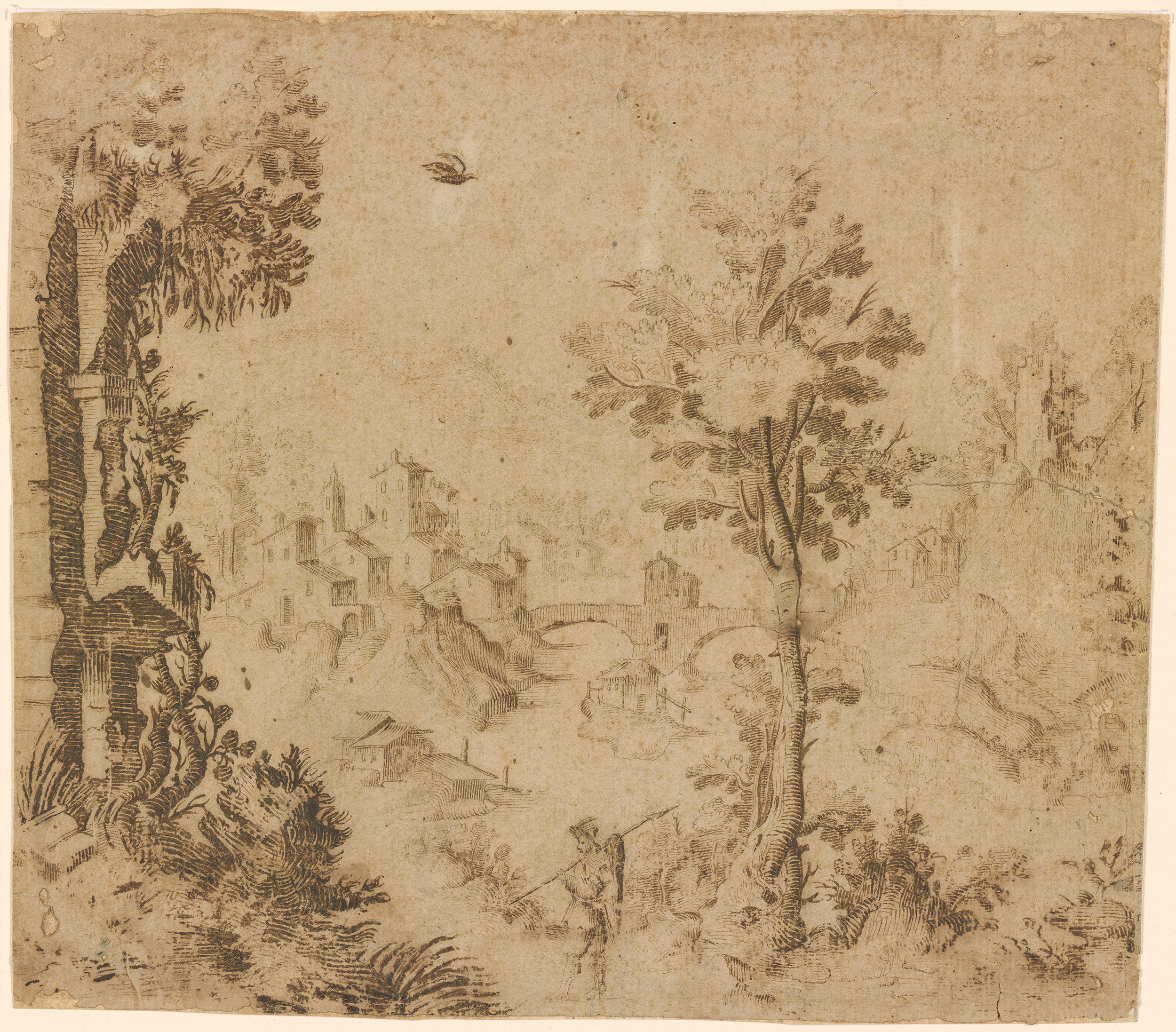 Attributed to Remigio Cantagallina | Landscape with a Distant View of a ...