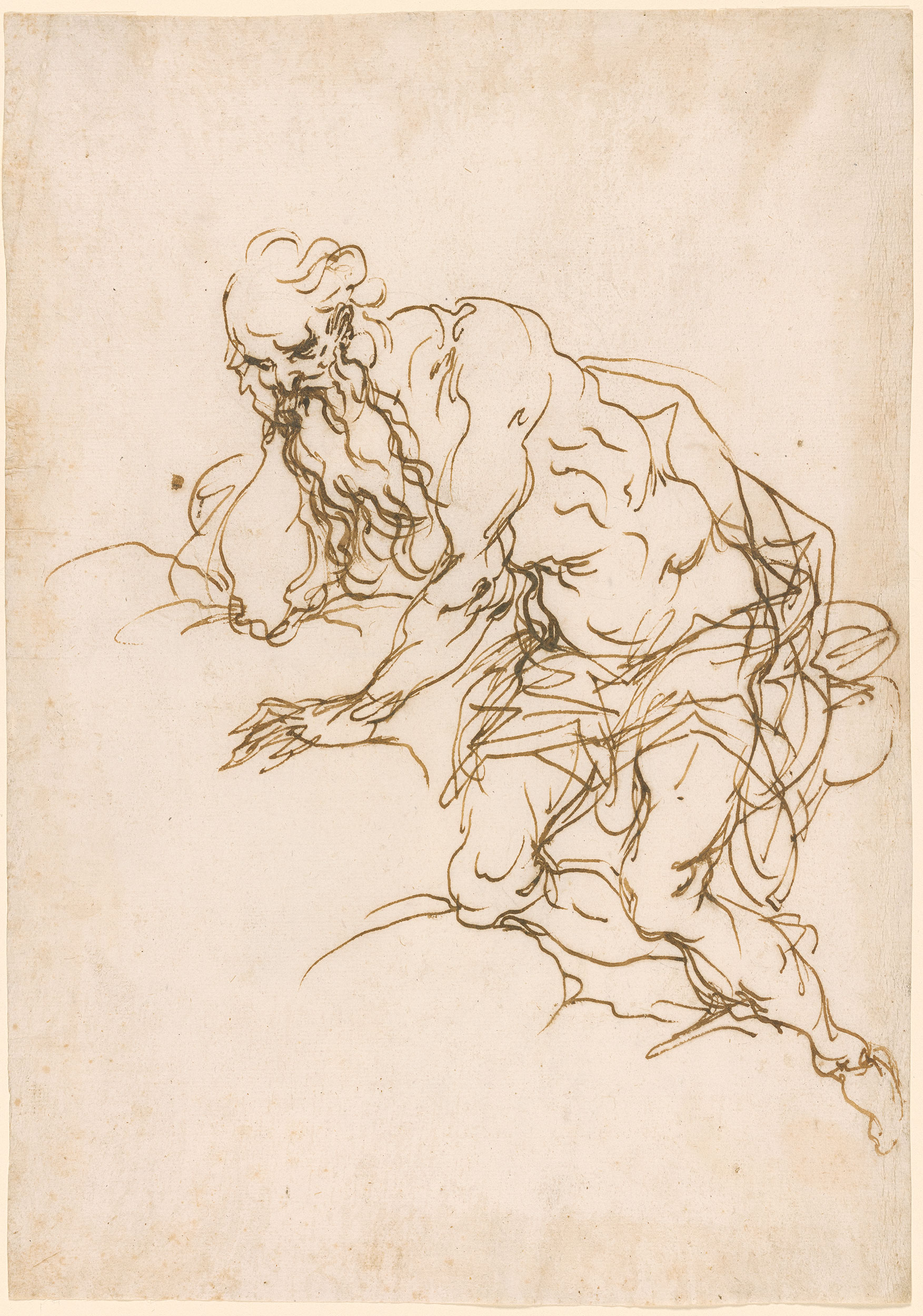Pef Veilig Lyrisch Alessandro Maganza | Bearded Old Man, Kneeling | Drawings Online | The  Morgan Library & Museum