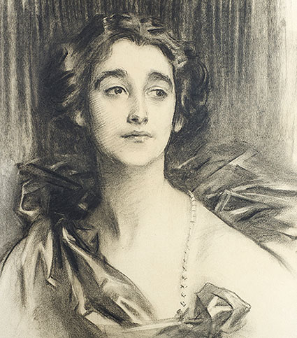 Image result for John Singer Sargent,  Sybil Sassoon, later  Marchioness of Chomondeley  , 1912, charcoal