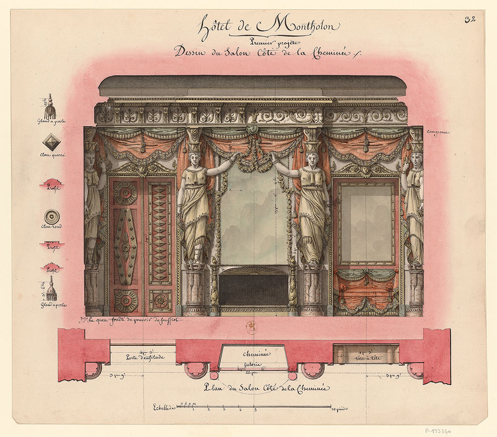 Design for a Living Room at the hôtel de Montholon | Jean-Jacques ...