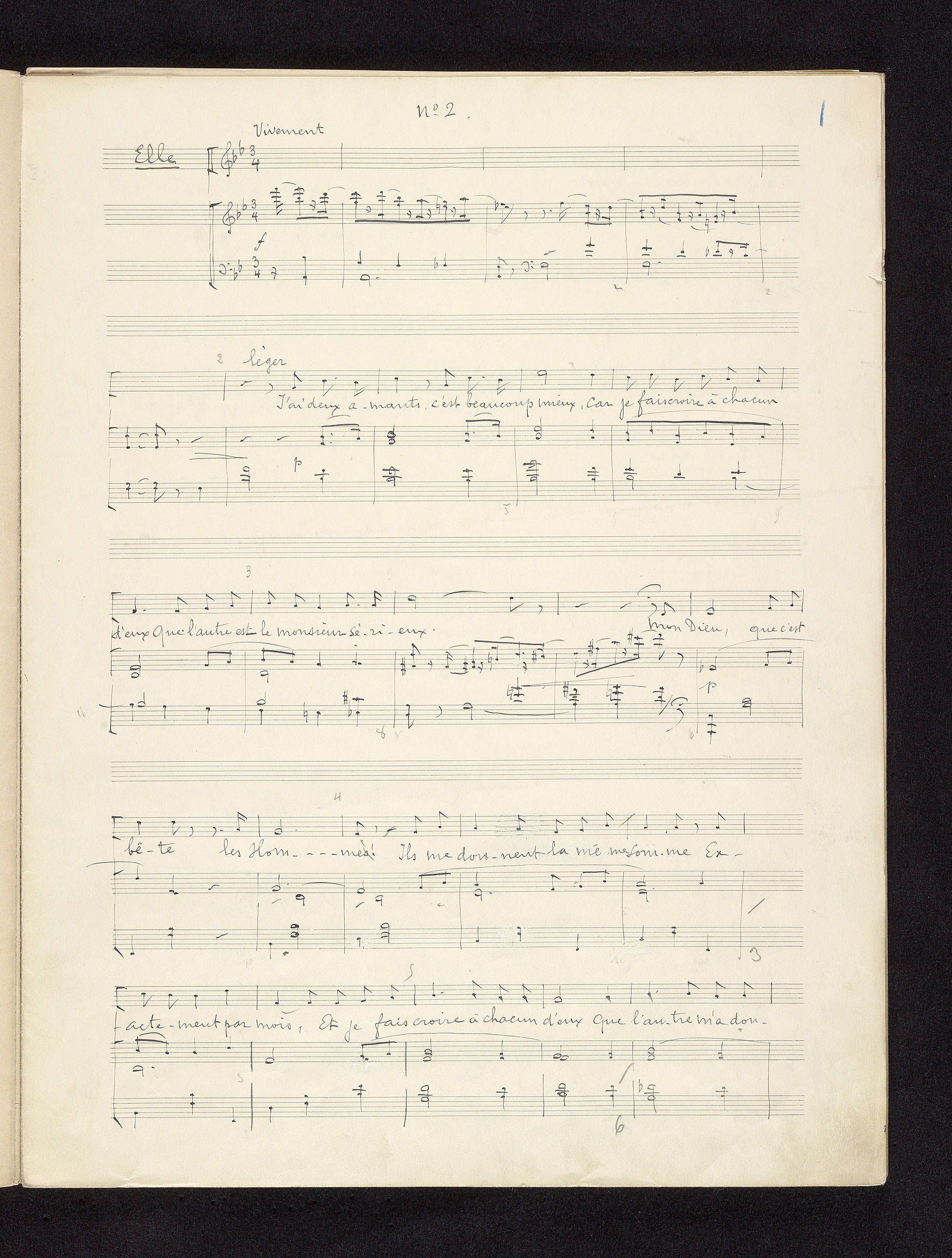 Messager Andre Amour Masque Vocal Score Act I No 2 J Ai Deux Amants P 1 A The Morgan Library Museum