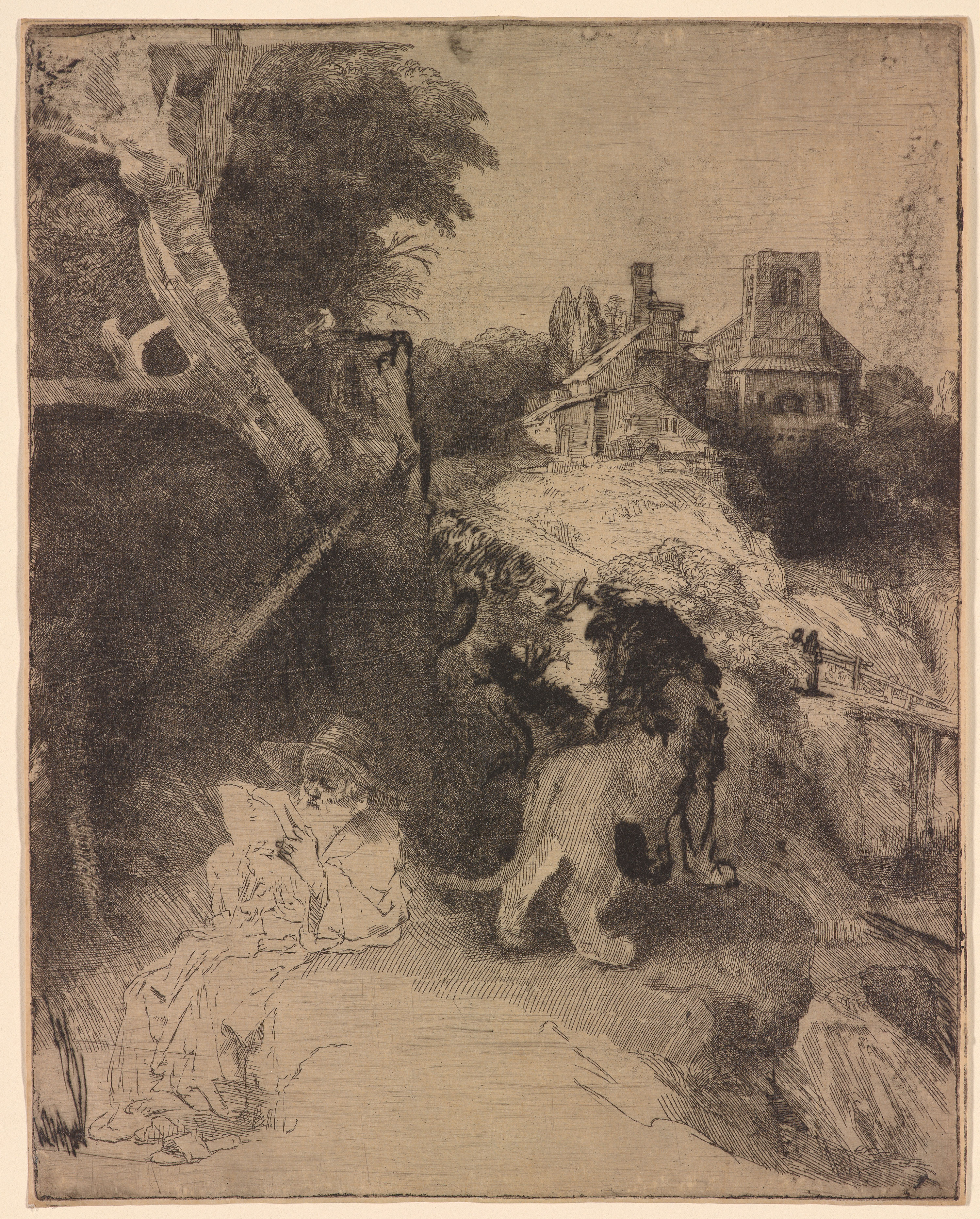 St. Jerome Reading in an Italian Landscape | Rembrandt Harmenszoon van ...