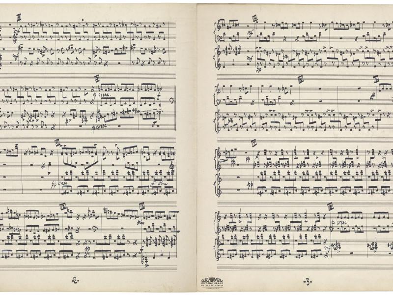 Musical score on facing pages