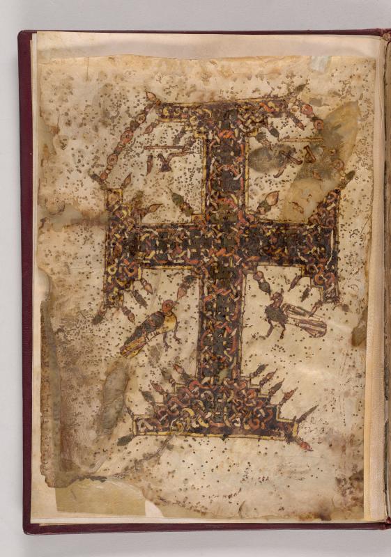 Yellowed manuscript page with text