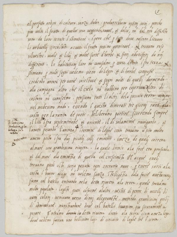 Letter from Giovanni da Verrazzano, place not specified, to