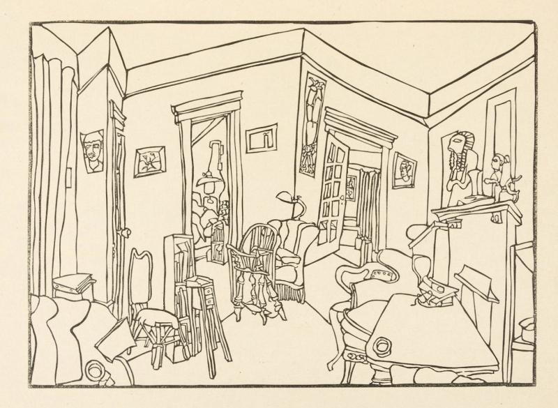 Plates 4 of Rick Barton, Rooms. San Francisco: The Porpoise Bookshop, 1960