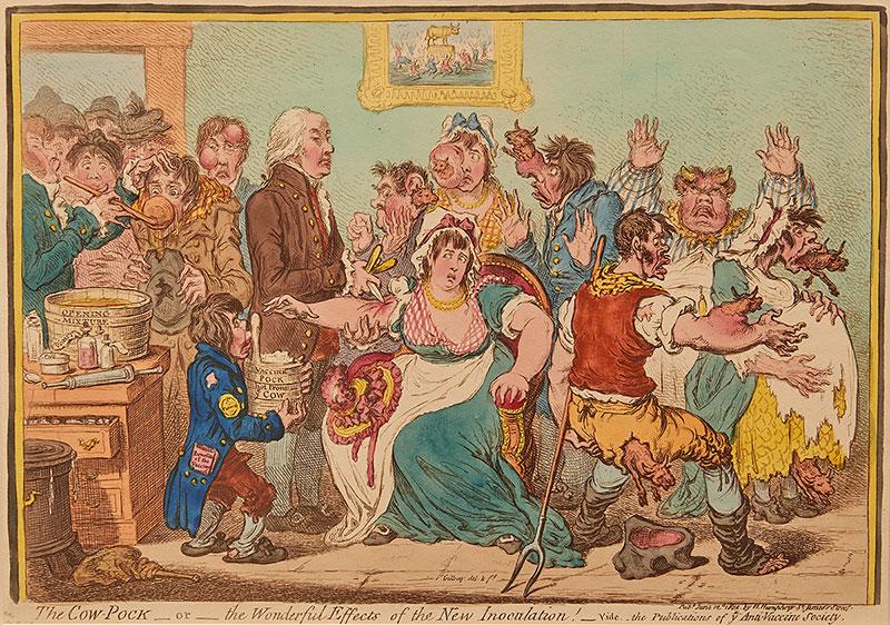 The Cow Pock Or The Wonderful Effects Of The New Inoculation Vide The Publications Of Ye Anti Vaccine Society Js Gillray Del Ft James Gillray Drawings And Prints