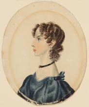 Portrait of Anne Bronte in profile